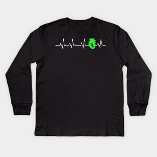 Heart Disease Awareness Heartbeat Month Apparel organ Donor heart Recipient Transplant green ribbons support Kids Long Sleeve T-Shirt